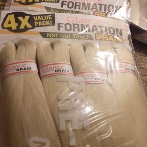 Platinum blondebraiding hair